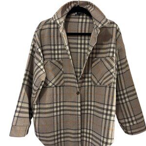 Plaid Flannel / Shacket — Women’s S (lightweight layering piece)